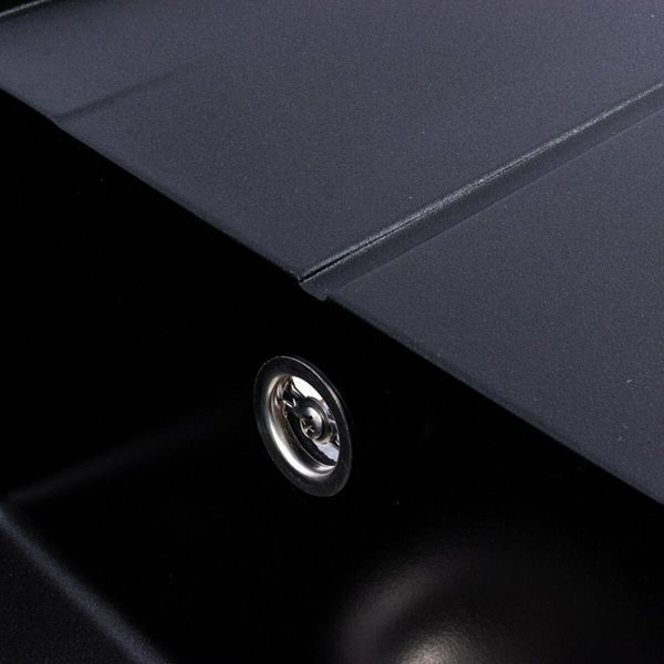 Гранитная мойка для кухни Platinum SOLID 7843 матовая Черная 48955 фото