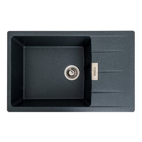 Гранитная мойка для кухни Platinum 7850 ROMA матовая (антрацит) 38748 фото