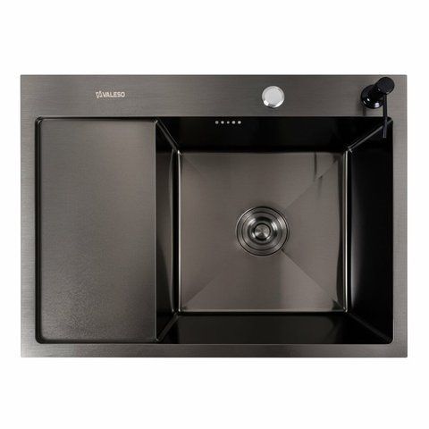 Кухонна мийка CM 65*50 R чорна PVD Platinum Handmade (круглий сифон 3,0/0,8) 45902 фото