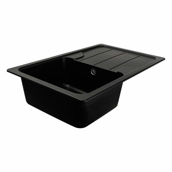 Гранитная мойка для кухни Platinum 7850 VERONA матовая Черная 3604 фото