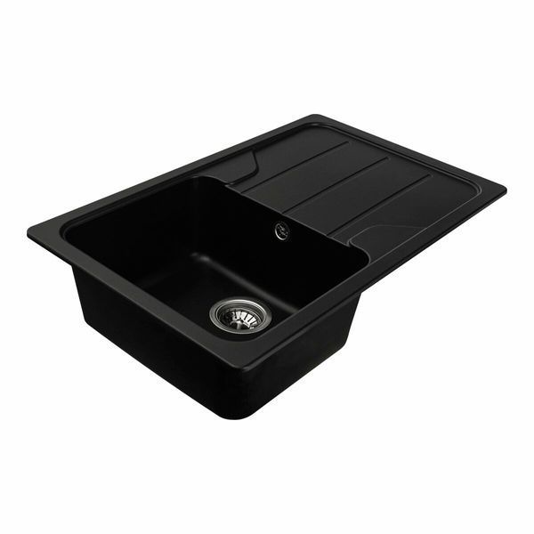 Гранитная мойка для кухни Platinum 7850 VERONA матовая Черная 3604 фото