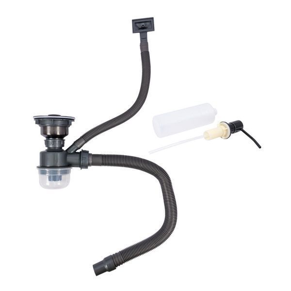 Комплект кухонної мийки Valeso 60х50HM PVD ST03 nero SL73329 фото