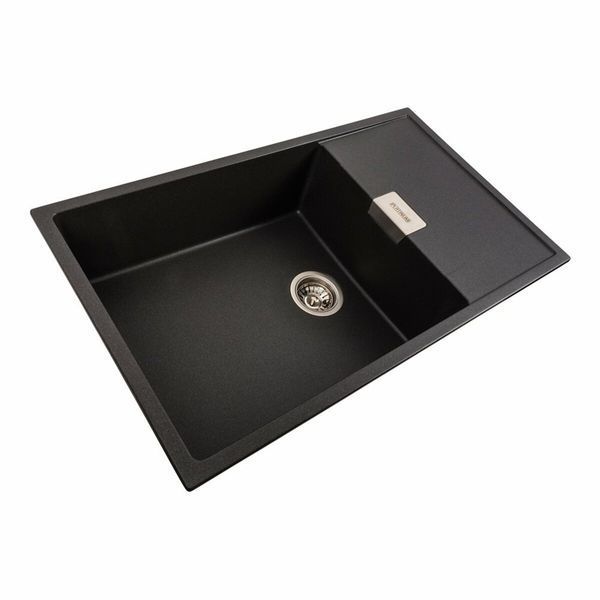 Гранитная мойка для кухни Platinum 8650 DIAMOND матовый Морион 41667 фото