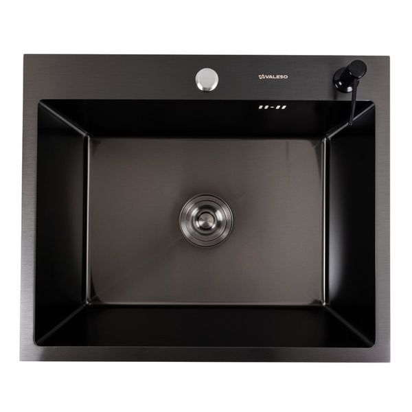 Комплект кухонної мийки Valeso 60х50HM PVD ST03 nero SL73329 фото