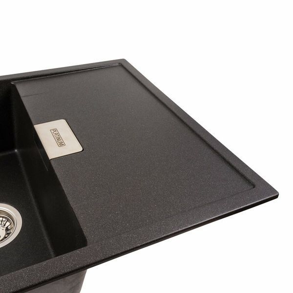 Гранитная мойка для кухни Platinum 8650 DIAMOND матовый Морион 41667 фото