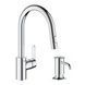 Набор Grohe QuickFix Get UA31484QF7: смеситель для кухни Get 31484001 с дозатором Authentic 40537000 CV030611 фото 1