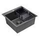 Комплект кухонной мойки Kroner KRP Schwarze 50х50HM PVD ST07 Grafite SL43840 фото 8