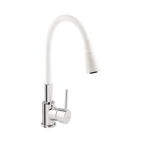 Змішувач для кухні Qtap Spring з гнучким виливом QTSPRCRW007F1 Chrome/White SD00033497 фото