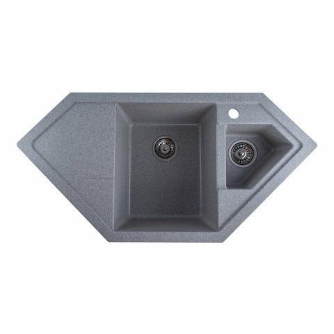 Гранитная мойка для кухни Platinum 9950 PANDORA матовая Серая 3684 фото