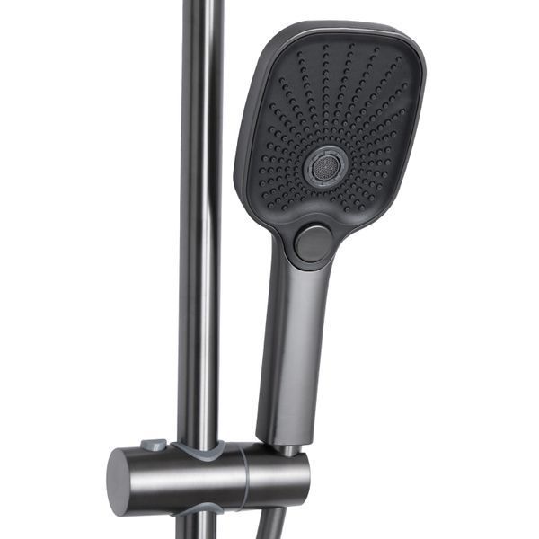Душова система універсальна Qtap Gemini на три споживача (з виливом) QTGEM111GMB45688 Gunmetal Black PVD SD00051812 фото