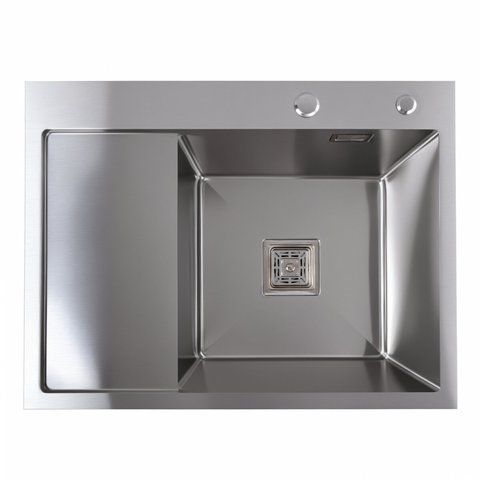 КУХОННА МИЙКА PLATINUM HANDMADE 65*50(КВАДРАТНИЙ СИФОН 3,0/1) 65*50 фото