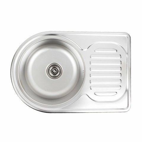 Кухонная мойка из нержавеющей стали Platinum ДЕКОР 6745 (0,8/180 мм) 11533 фото