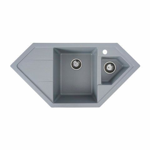 Гранитная мойка для кухни Platinum 9950 PANDORA матовая Серый металлик 3685 фото