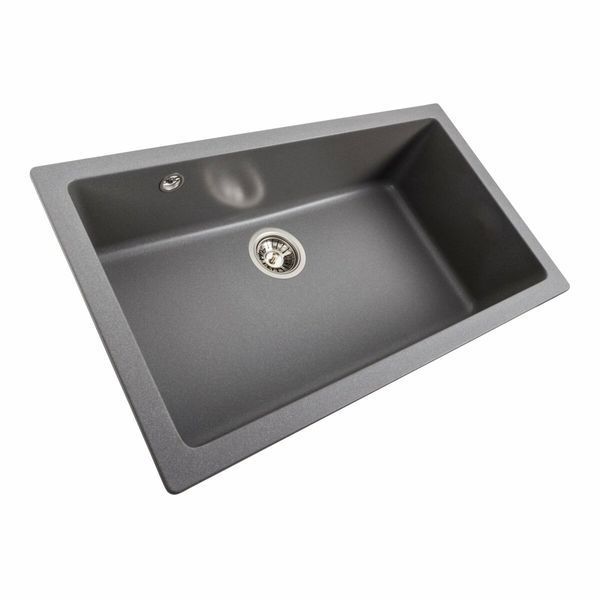 Гранітна мийка для кухні Platinum 7945 Paruana матова Сірий мусон) 39808 фото