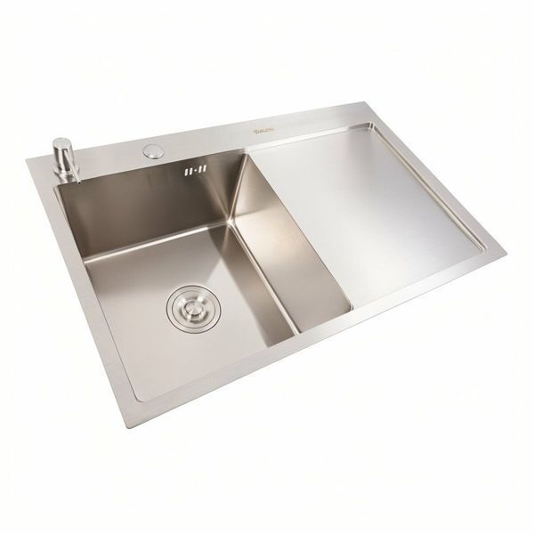 Кухонная мойка CM 78*50 L нержавейка Platinum Handmade (круглый сифон 3,0/0,8) 45903 фото