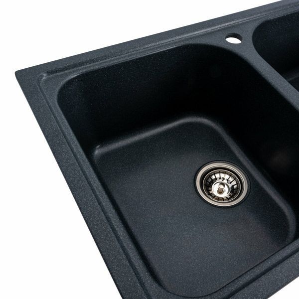 Гранітна мийка для кухні Platinum 7950 Equatoria матова Антрацит 36387 фото