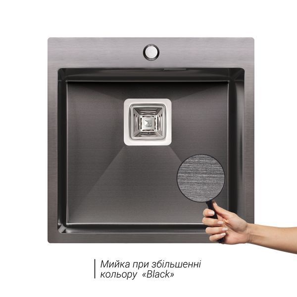 Кухонна мийка Qtap DK5050BL 2.7/1.0 мм Black (QTDK5050BLPVD2710) SD00042482 фото