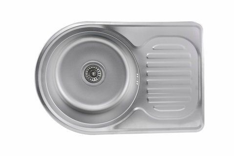 Кухонная мойка из нержавеющей стали Platinum САТИН 6745 (0,8/180 мм) 11536 фото