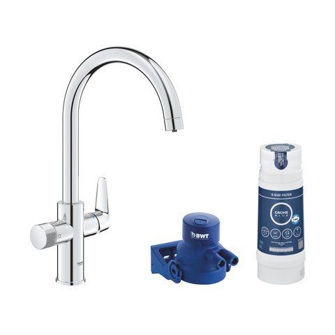 Смеситель для кухни Grohe Blue Pure StartCurve 30592000 с фильтром Blue S-Size 40404001 и головкой 64508001 (30594040) CV035615 фото