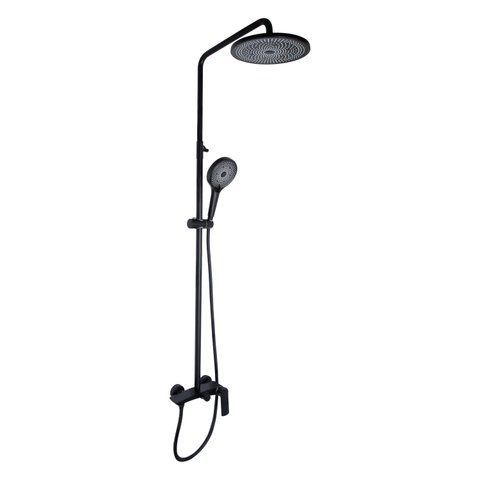 Душова система для душу Qtap Slavonice на два споживача QTSLA110BLM45914 Black Matt SD00052038 фото