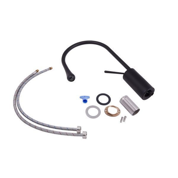 Змішувач для раковини Qtap Virgo з поворотним виливом високий QTVIR1066H103B Black Matt SD00047492 фото