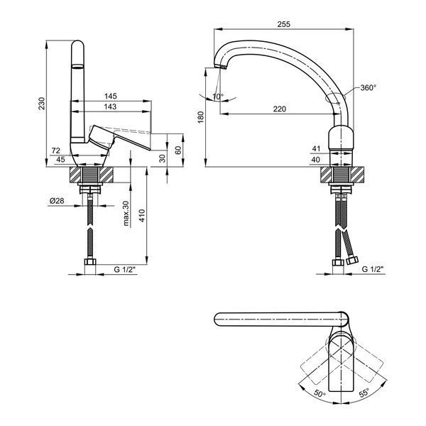 Змішувач для кухні Lidz (CRM) 23 48 008-3 SD00041607 фото