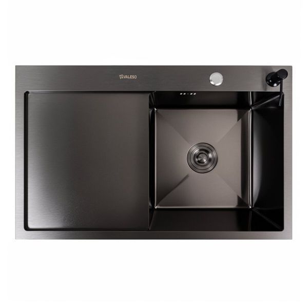 Комплект кухонной мойки Valeso 78х50 RHM PVD ST05 Grafite SL44712 фото