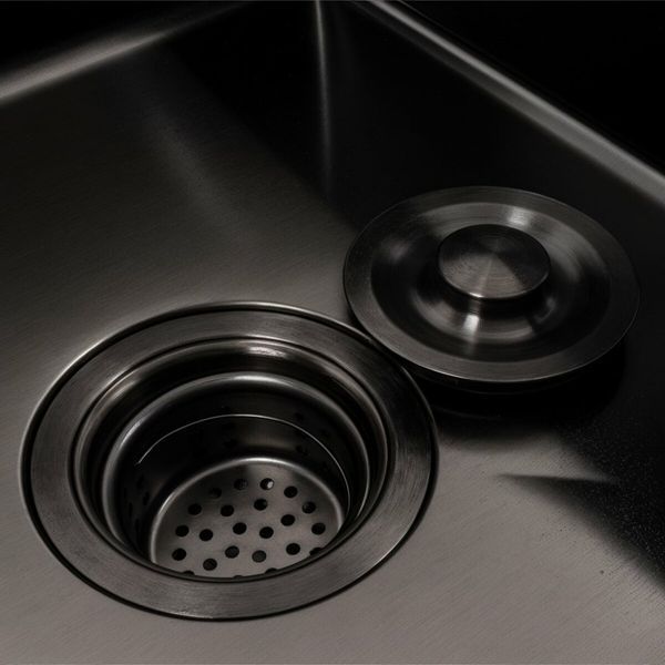 Кухонна мийка CM 78*50 L чорна PVD Platinum Handmade (круглий сифон 3,0/0,8) 45905 фото