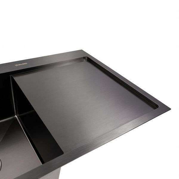 Кухонна мийка CM 78*50 L чорна PVD Platinum Handmade (круглий сифон 3,0/0,8) 45905 фото