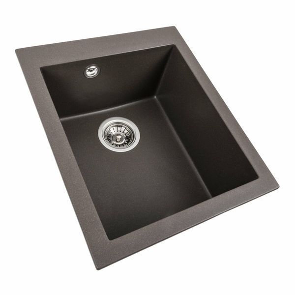 Гранитная мойка для кухни Platinum 4150 SOKIL матовая Темная скала 49249 фото