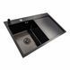 Кухонна мийка CM 78*50 L чорна PVD Platinum Handmade (круглий сифон 3,0/0,8) 45905 фото 2