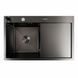 Кухонна мийка CM 78*50 L чорна PVD Platinum Handmade (круглий сифон 3,0/0,8) 45905 фото 1