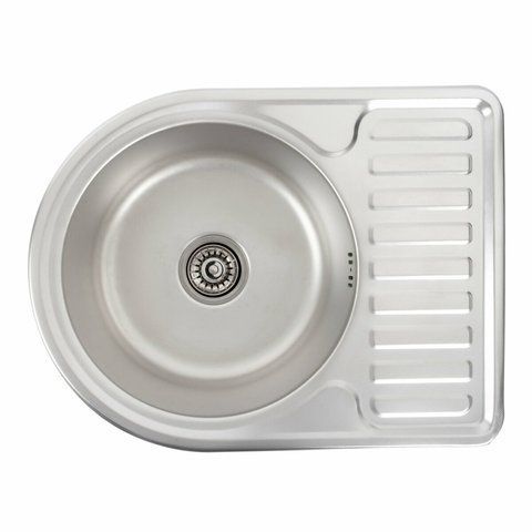 Кухонная мойка из нержавеющей стали Platinum ДЕКОР 5844 (0,8/180 мм) 11468 фото