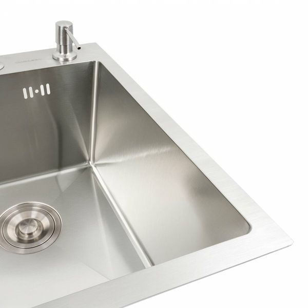 Кухонная мойка нержавейка 40*50 Platinum Handmade (сифон круглый 3,0/0,8) 45911 фото