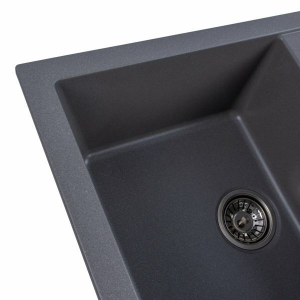 Гранитная мойка для кухни Platinum 7850 TROYA матовая Серый муссон 3260 фото