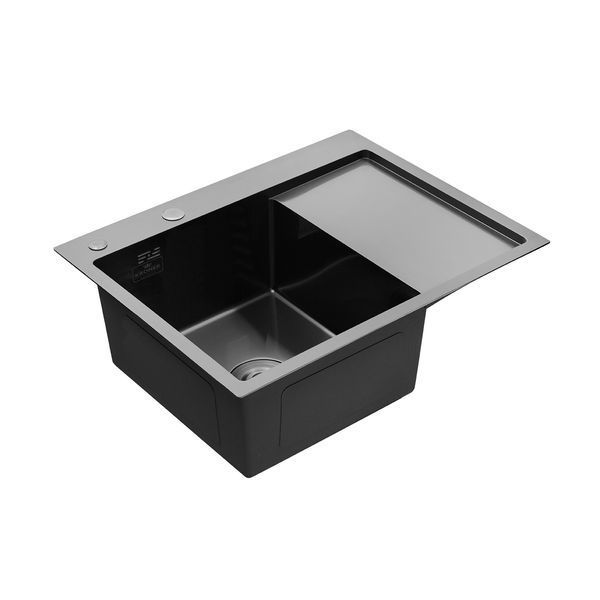 Комплект кухонной мойки KRP Schwarze - 6350LHM PVD ST41922 фото