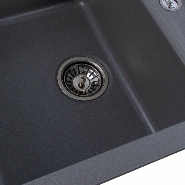 Гранитная мойка для кухни Platinum 7850 TROYA матовая Серый муссон 3260 фото