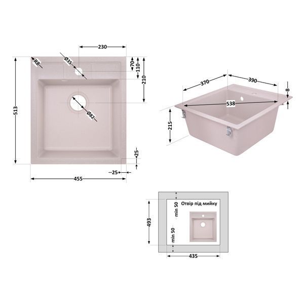 Кухонная мойка Lidz 460х515/200 COL-06 (LIDZCOL06460515200) SD00042418 фото