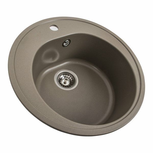 Гранитная мойка для кухни Platinum 510 LUNA матовая Титан 40332 фото
