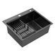 Комплект кухонной мойки Kroner KRP Schwarze 60х50HM PVD ST07 Grafite SL43877 фото 6