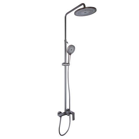 Душова система для душу Qtap Slavonice на два споживача QTSLA110GMB45913 Gunmetal Black PVD SD00052037 фото