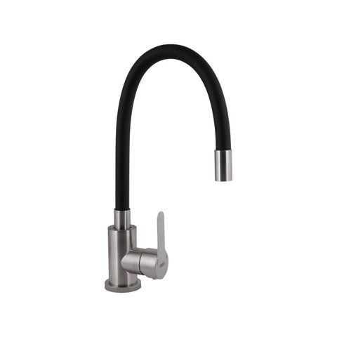 Смеситель для кухни Brinex Pure 015F3 с гибким изливом Nickel/Black BRIPUR015F3NKB SD00053183 фото