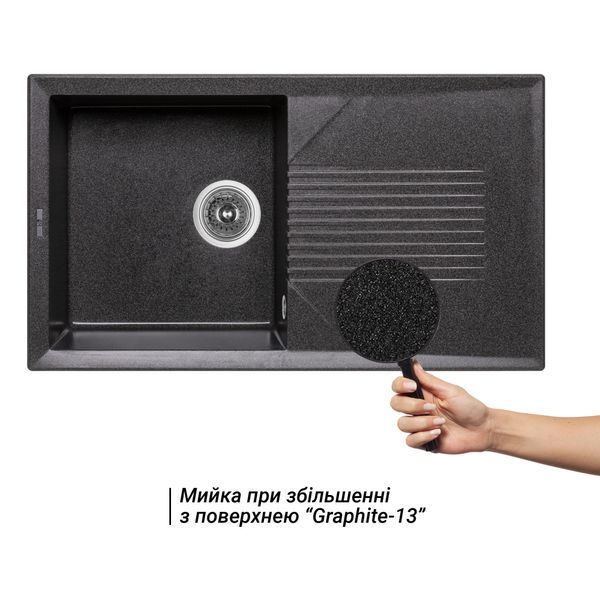 Кухонная мойка Lidz 860х500/240 GRF-13 (LIDZGRF13860500240) SD00044535 фото