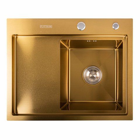 Кухонна мийка Platinum Handmade PVD мідна 580x480x220 R (3,0/1,5 мм корзина та дозатор в комплекті) 885 фото