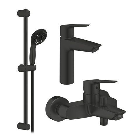 Набор смесителей 3 в 1 для ванной комнаты Grohe QuickFix Start Black UA303301MQ CV032749 фото