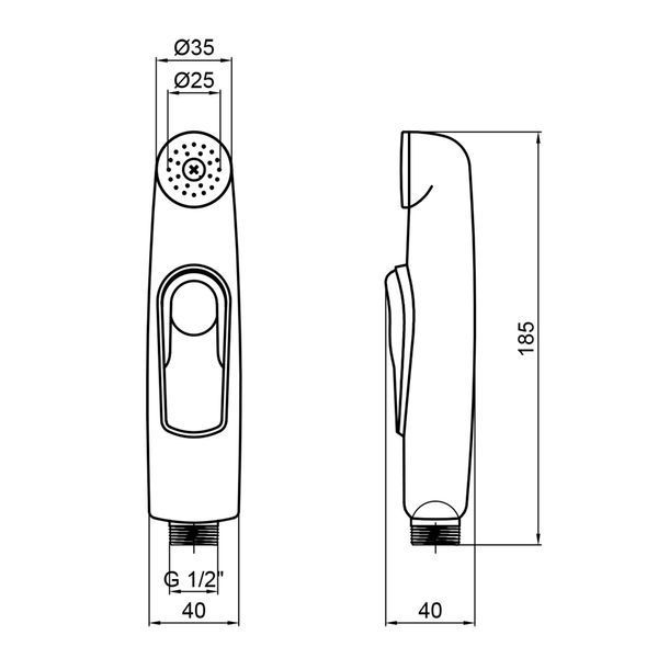 Лейка для гигиенического душа Qtap A020 CRM SD00035710 фото