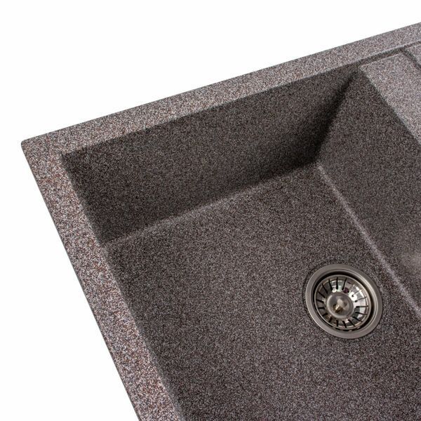 Гранитная мойка для кухни Platinum 7950 Selena матовая Микс 4019 фото