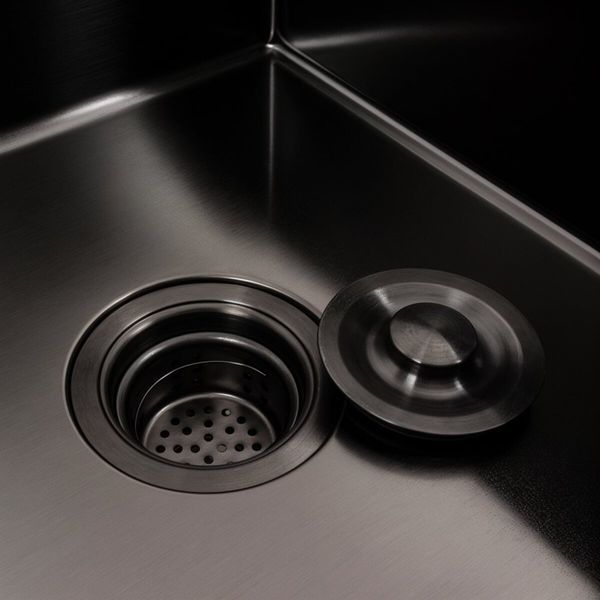 Комплект кухонной мойки Valeso 78х50 RHM PVD ST08 Grafite SL47612 фото