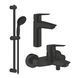 Набор смесителей 3 в 1 для ванной комнаты Grohe QuickFix Start Black UA303301MQ CV032749 фото 1