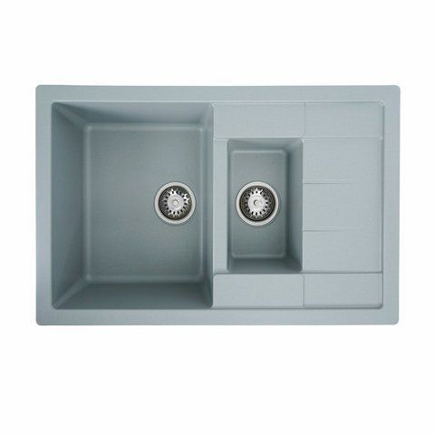 Гранитная мойка для кухни Platinum 7850W TOSKANA матовая Серый металлик 3652 фото